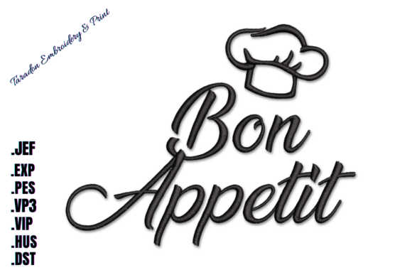 Bon Appetit Machine Embroidery Design