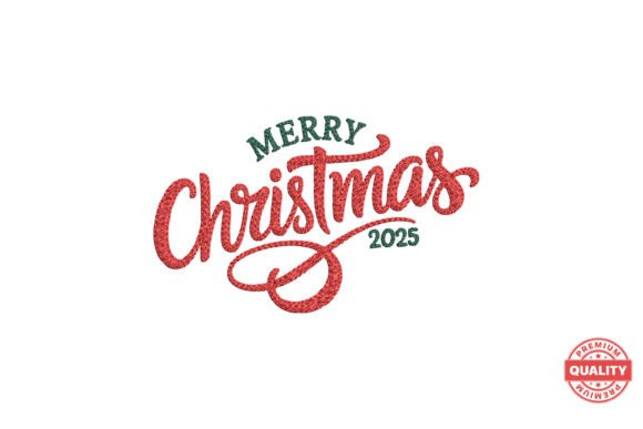 Merry Christmas 2025 Embroidery