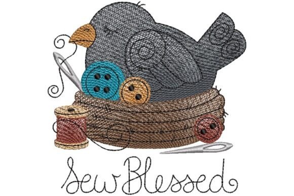 Sew Blessed Crow