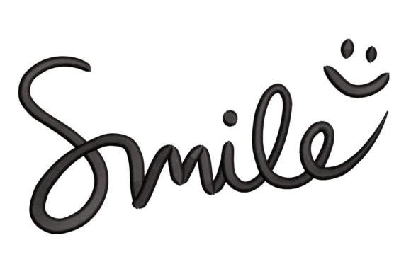 Smile Script: A Positive Embroidery Design